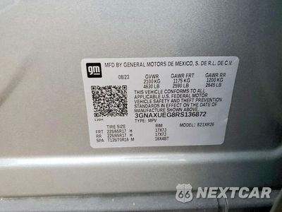 Zdjęcie 12 z 12 samochodu: 2024 CHEVROLET EQUINOX LT VIN:3GNAXUEG8RS136872 - miniatura