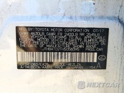 Zdjęcie 12 z 12 samochodu: 2017 LEXUS IS 200T VIN:JTHBA1D21H5058395 - miniatura