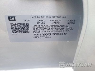 Zdjęcie 12 z 12 samochodu: 2021 CHEVROLET MALIBU LT VIN:1G1ZD5ST2MF010847 - miniatura