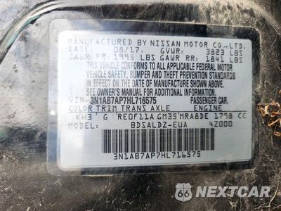 Zdjęcie 12 z 12 samochodu: 2017 NISSAN SENTRA SV VIN:3N1AB7AP7HL716575 - miniatura