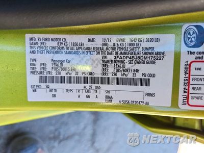 Zdjęcie 13 z 13 samochodu: 2013 FORD FIESTA SE VIN:3FADP4BJ8DM175227 - miniatura