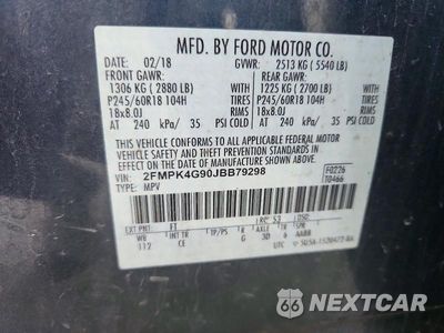 Zdjęcie 13 z 13 samochodu: 2018 FORD EDGE SE VIN:2FMPK4G90JBB79298 - miniatura