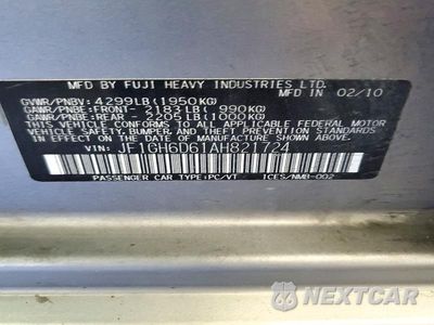Zdjęcie 12 z 12 samochodu: 2010 SUBARU IMPREZA OUTBACK SPORT VIN:JF1GH6D61AH821724 - miniatura