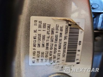 Zdjęcie 12 z 12 samochodu: 2008 HONDA ACCORD EXL VIN:1HGCP26818A075430 - miniatura