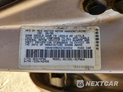 Zdjęcie 12 z 12 samochodu: 1995 TOYOTA COROLLA DX VIN:1NXAE09B2SZ329302 - miniatura