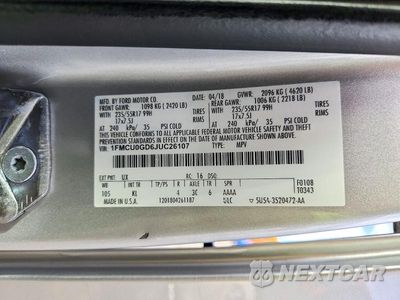 Zdjęcie 13 z 13 samochodu: 2018 FORD ESCAPE SE VIN:1FMCU0GD6JUC26107 - miniatura