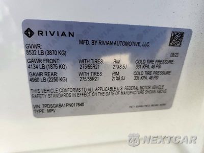 Zdjęcie 13 z 13 samochodu: 2023 RIVIAN R1S ADVENTURE VIN:7PDSGABA1PN017640 - miniatura