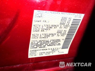 Zdjęcie 12 z 12 samochodu: 2016 NISSAN TITAN XD PLATINUM RESERVE VIN:1N6BA1F40GN515712 - miniatura