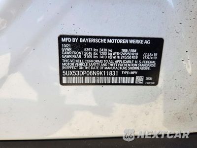 Zdjęcie 14 z 14 samochodu: 2022 BMW X3 XDRIVE30I VIN:5UX53DP06N9K11831 - miniatura