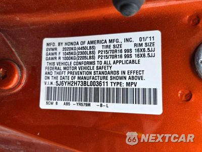 Zdjęcie 13 z 13 samochodu: 2011 HONDA ELEMENT EX VIN:5J6YH2H73BL003611 - miniatura