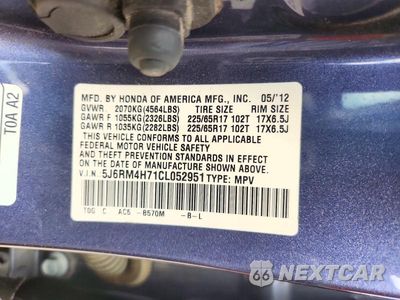 Zdjęcie 13 z 13 samochodu: 2012 HONDA CR-V EXL VIN:5J6RM4H71CL052951 - miniatura