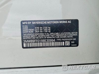 Zdjęcie 12 z 12 samochodu: 2024 BMW 330XI VIN:3MW89FF01R8E30994 - miniatura