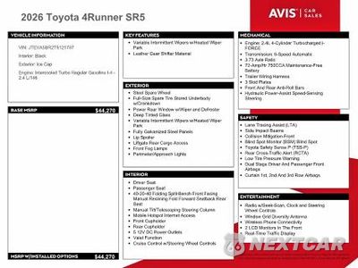 Zdjęcie 12 z 13 samochodu: 2026 TOYOTA 4RUNNER SR5 VIN:JTEVA5BR2T5121787 - miniatura