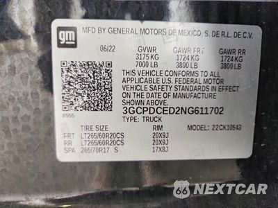 Zdjęcie 12 z 12 samochodu: 2022 CHEVROLET SILVERADO K1500 TRAIL BOSS CUSTOM VIN:3GCPDCED2NG611702 - miniatura