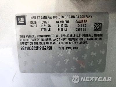 Zdjęcie 13 z 13 samochodu: 2017 CHEVROLET IMPALA LT VIN:2G1105S32H9162490 - miniatura