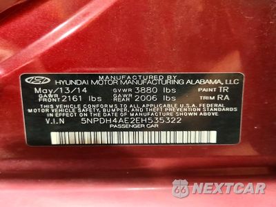 Zdjęcie 12 z 12 samochodu: 2014 HYUNDAI ELANTRA SE VIN:5NPDH4AE2EH535322 - miniatura