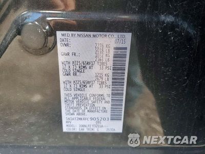 Zdjęcie 13 z 13 samochodu: 2015 NISSAN ROGUE S VIN:5N1AT2MK4FC905203 - miniatura