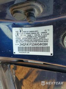 Zdjęcie 12 z 12 samochodu: 2010 HONDA CIVIC LX VIN:2HGFA1F52AH544384 - miniatura