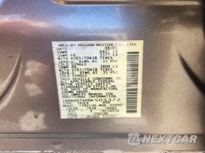 Zdjęcie 12 z 12 samochodu: 2006 NISSAN TITAN XE FFV VIN:1N6BA07A06N505372 - miniatura