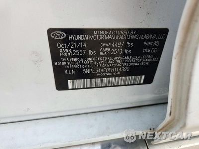 Zdjęcie 12 z 12 samochodu: 2015 HYUNDAI SONATA SPORT VIN:5NPE34AF0FH114390 - miniatura