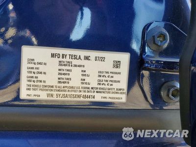 Zdjęcie 13 z 13 samochodu: 2022 TESLA MODEL S VIN:5YJSA1E5XNF484414 - miniatura