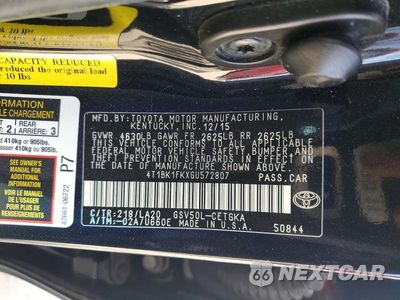 Zdjęcie 12 z 12 samochodu: 2016 TOYOTA CAMRY XLE V6 VIN:4T1BK1FKXGU572807 - miniatura