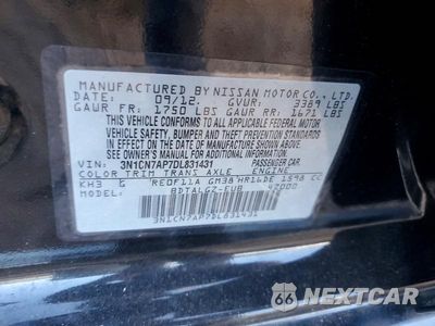 Zdjęcie 12 z 12 samochodu: 2013 NISSAN VERSA 1.6 S VIN:3N1CN7AP7DL831431 - miniatura