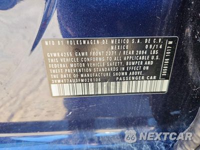 Zdjęcie 12 z 12 samochodu: 2015 VOLKSWAGEN GTI VIN:3VW4T7AU3FM028106 - miniatura