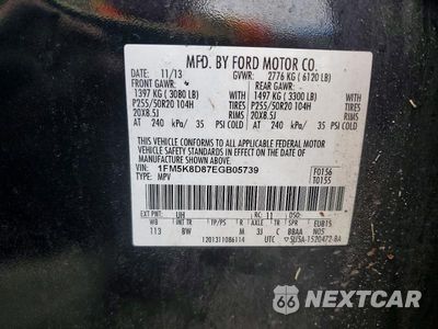 Zdjęcie 13 z 13 samochodu: 2014 FORD EXPLORER XLT VIN:1FM5K8D87EGB05739 - miniatura