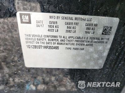 Zdjęcie 12 z 12 samochodu: 2017 CHEVROLET MALIBU LS VIN:1G1ZB5ST1HF253495 - miniatura