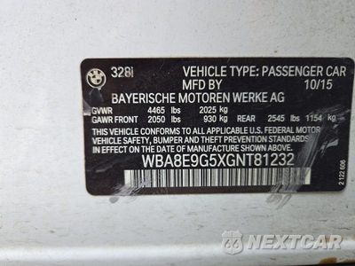 Zdjęcie 13 z 13 samochodu: 2016 BMW 328 I SULEV VIN:WBA8E9G5XGNT81232 - miniatura