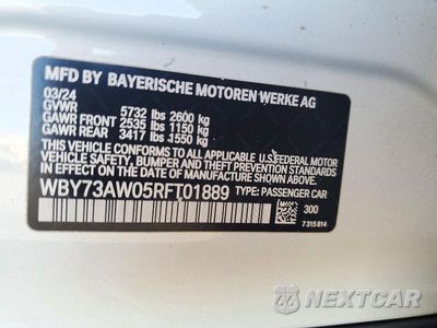 Zdjęcie 12 z 12 samochodu: 2024 BMW I4 EDRIVE 40 VIN:WBY73AW05RFT01889 - miniatura