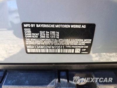 Zdjęcie 12 z 12 samochodu: 2022 BMW M440XI GRAN COUPE VIN:WBA13AW02NFM70511 - miniatura