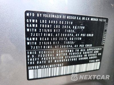 Zdjęcie 13 z 13 samochodu: 2020 VOLKSWAGEN TIGUAN S VIN:3VV0B7AX4LM057867 - miniatura