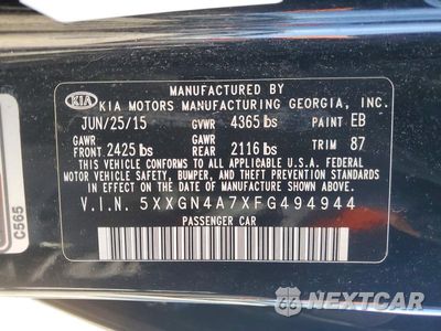 Zdjęcie 12 z 12 samochodu: 2015 KIA OPTIMA EX VIN:5XXGN4A7XFG494944 - miniatura