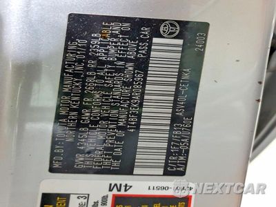 Zdjęcie 12 z 12 samochodu: 2010 TOYOTA CAMRY LE VIN:4T4BF3EK9AR085967 - miniatura