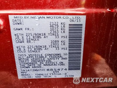 Zdjęcie 13 z 13 samochodu: 2015 NISSAN ROGUE SL VIN:5N1AT2MV7FC885474 - miniatura