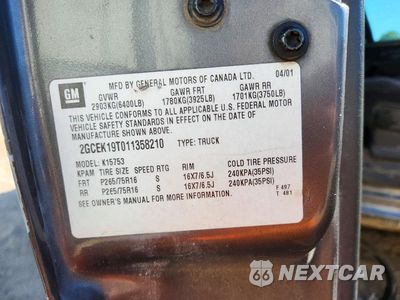 Zdjęcie 12 z 12 samochodu: 2001 CHEVROLET SILVERADO K1500 VIN:2GCEK19T011358210 - miniatura