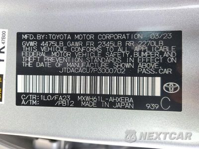 Zdjęcie 12 z 12 samochodu: 2023 TOYOTA PRIUS PRIME SE VIN:JTDACACU7P3000702 - miniatura