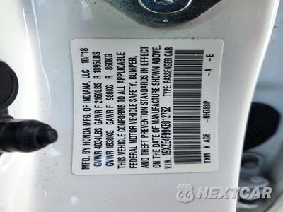 Zdjęcie 12 z 12 samochodu: 2019 HONDA INSIGHT TOURING VIN:19XZE4F99KE012762 - miniatura