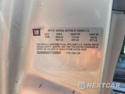Zdjęcie 12 z 12 samochodu: 2007 BUICK LACROSSE CXL VIN:2G4WD582771200837 - miniatura