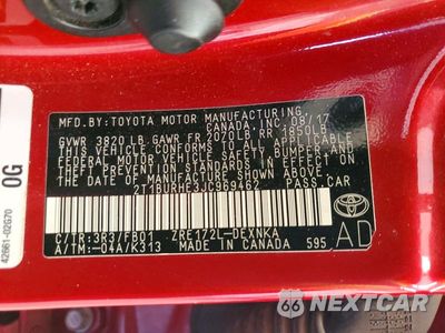 Zdjęcie 13 z 13 samochodu: 2018 TOYOTA COROLLA LE VIN:2T1BURHE3JC969462 - miniatura
