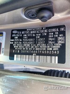 Zdjęcie 13 z 13 samochodu: 2015 KIA SORENTO LX VIN:5XYKT4A67FG592543 - miniatura