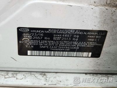 Zdjęcie 12 z 12 samochodu: 2017 HYUNDAI SONATA SPORT VIN:5NPE34AF5HH465069 - miniatura