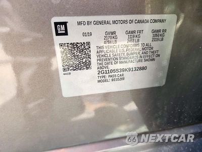 Zdjęcie 12 z 12 samochodu: 2019 CHEVROLET IMPALA PREMIER VIN:2G1105S39K9132880 - miniatura