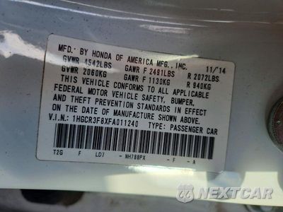 Zdjęcie 12 z 12 samochodu: 2015 HONDA ACCORD EXL VIN:1HGCR3F8XFA011240 - miniatura
