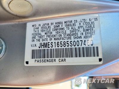 Zdjęcie 12 z 12 samochodu: 2005 HONDA CIVIC LX VIN:JHMES16585S007460 - miniatura