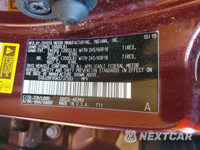 Zdjęcie 14 z 14 samochodu: 2019 TOYOTA HIGHLANDER XLE VIN:5TDJZRFH5KS737593 - miniatura