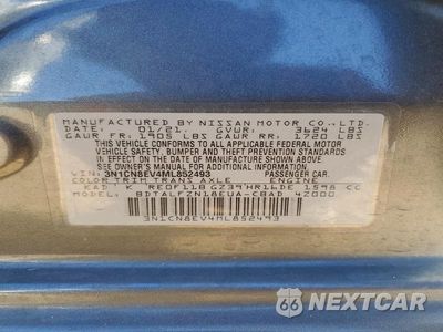 Zdjęcie 12 z 12 samochodu: 2021 NISSAN VERSA SV VIN:3N1CN8EV4ML852493 - miniatura