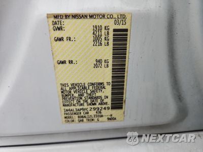 Zdjęcie 12 z 12 samochodu: 2015 NISSAN ALTIMA 2.5 SV VIN:1N4AL3AP9FC299249 - miniatura